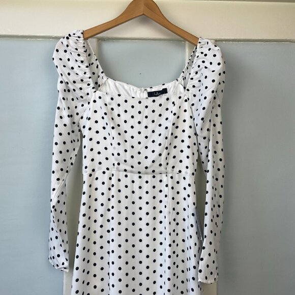 NWT Lulus Charmed and Classy Long Sleeve Polka Dot Dress - Picture 3 of 10